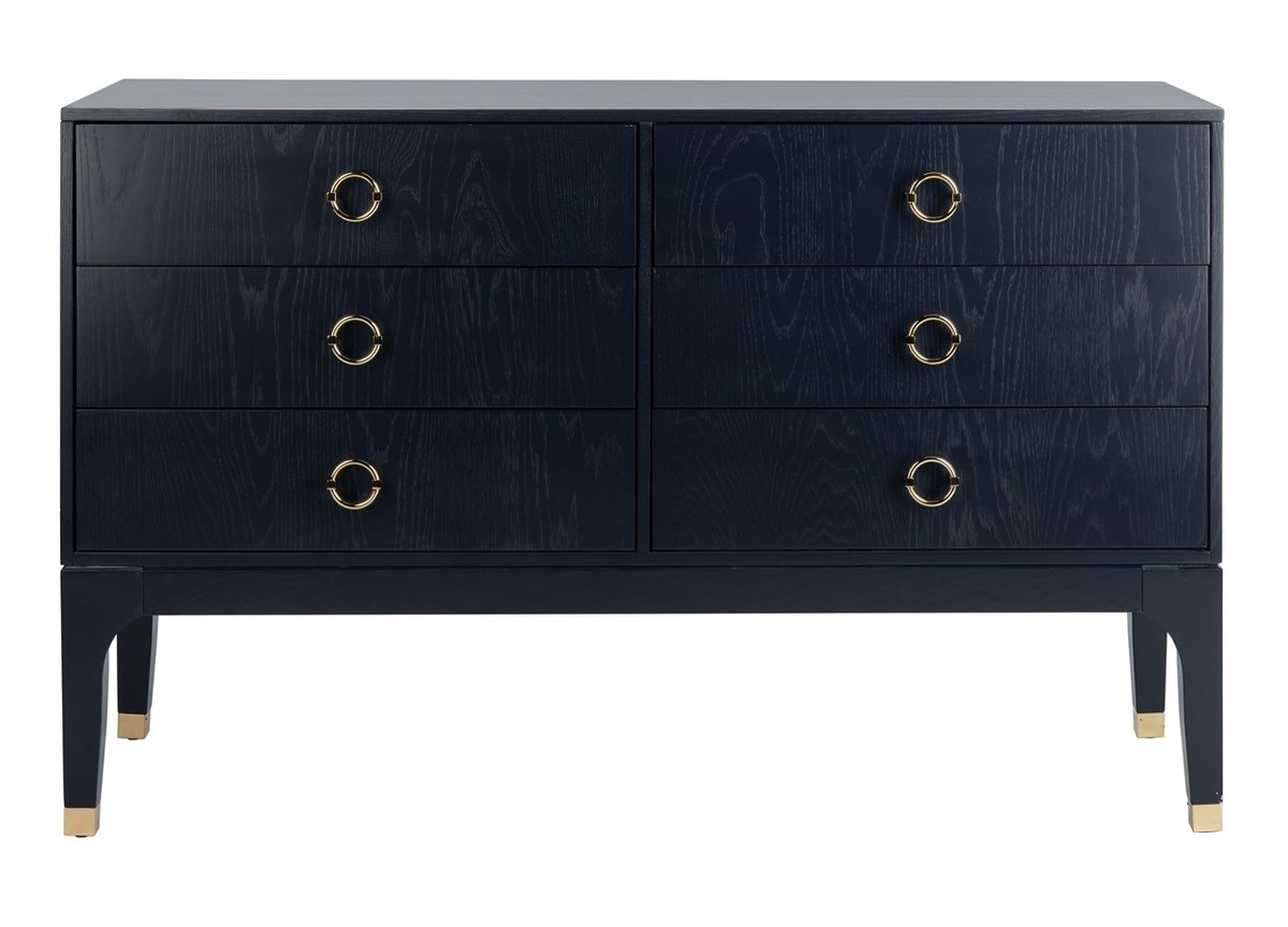 Lorna 6 Drawer Contemporary Dresser - Navy - Image 0