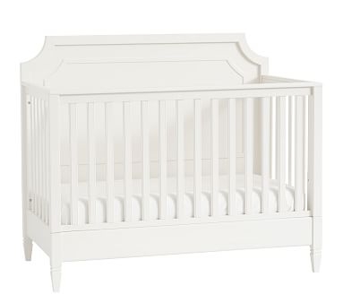 Ava Regency 4-in-1 Convertible Crib & PBK Lullaby Mattress Set, Simply White, In-Home Delivery - Image 0