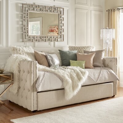 Scribner Button Tufted Full Daybed with Trundle - Image 0