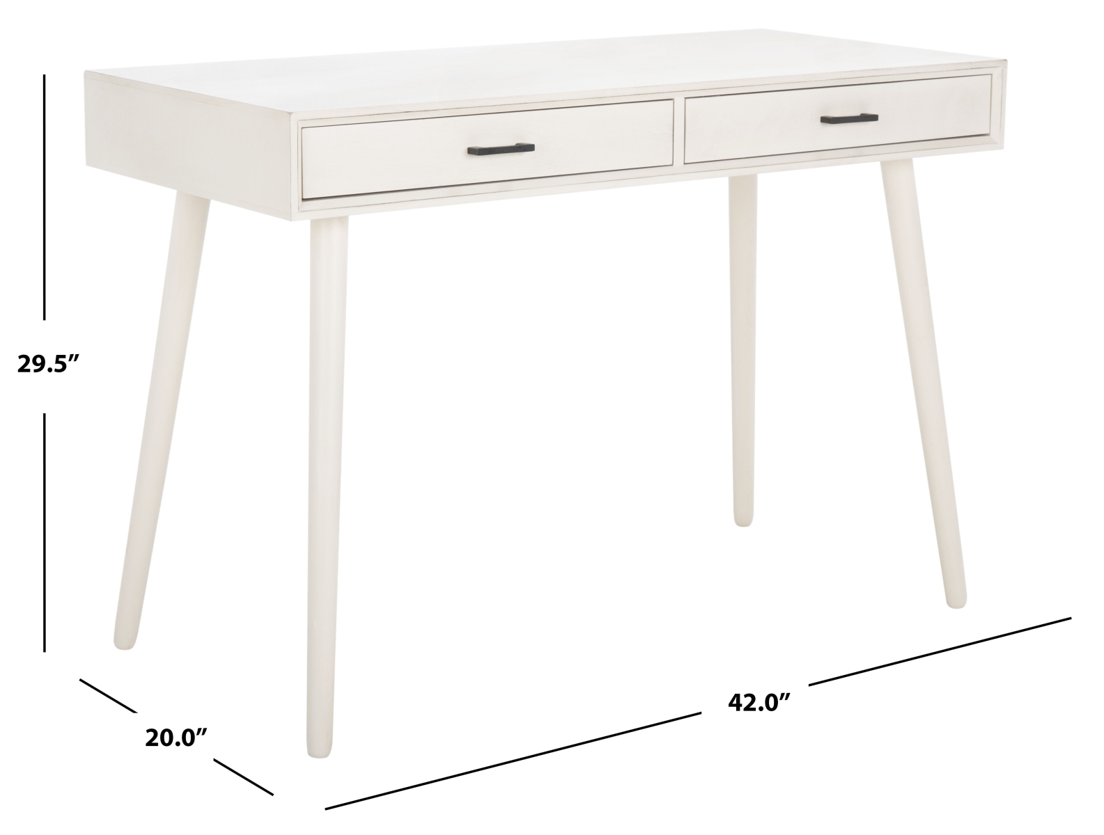 O'Dwyer 2 Drawer Desk - Distrssed White - Safavieh - Image 9