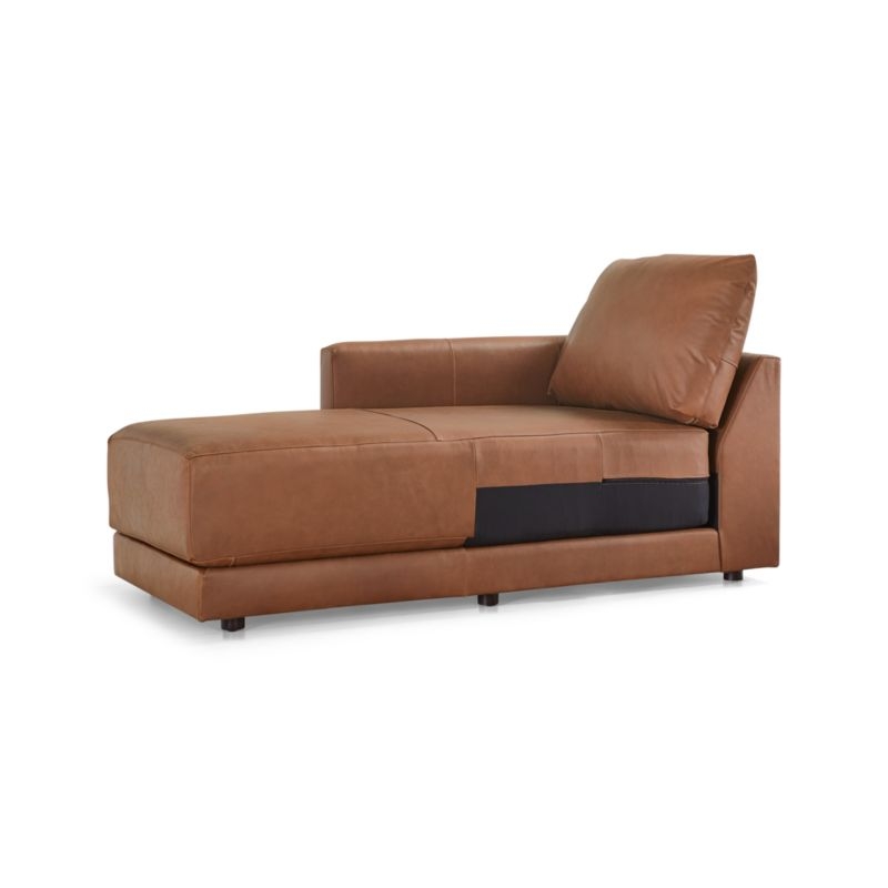 Gather Leather Left-Arm Chaise Lounge Sectional Piece - Image 1