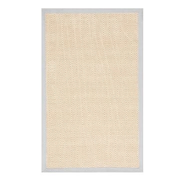 Chenille Jute Thick Solid Border Rug, 5X8, Light Pink, WE Kids - Image 1