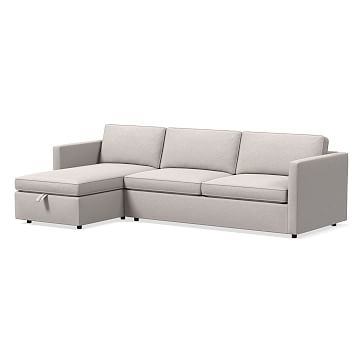Harris Sectional Set 08: Right Arm 75" Sofa, Left Arm Storage Chaise, Poly, Marled Microfiber, Ash Gray, - Image 0