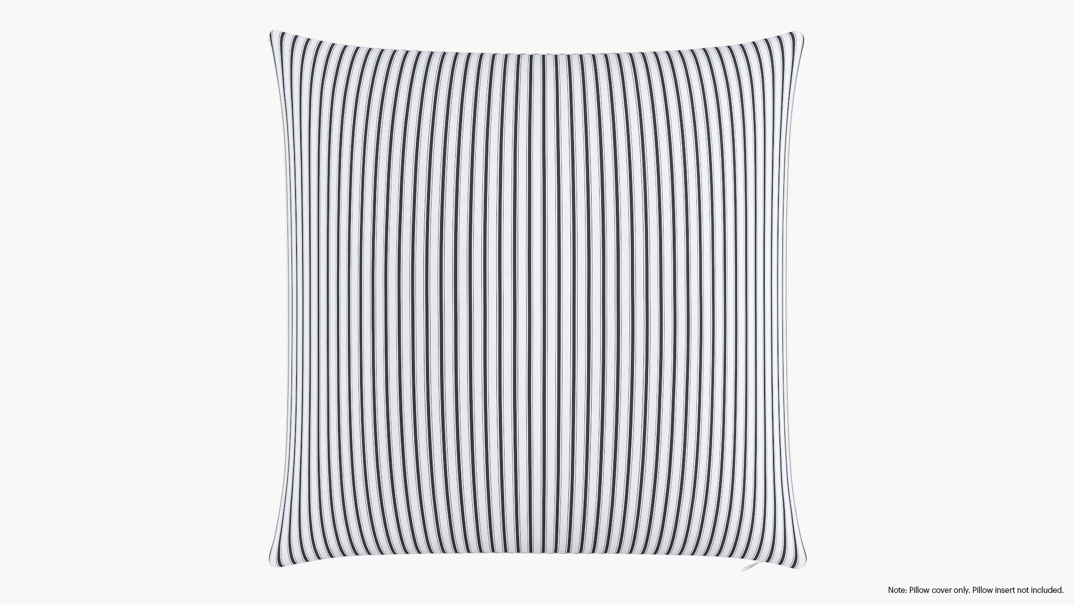 Throw Pillow Cover 26", Black Classic Ticking Stripe, 26" x 26" - Image 0