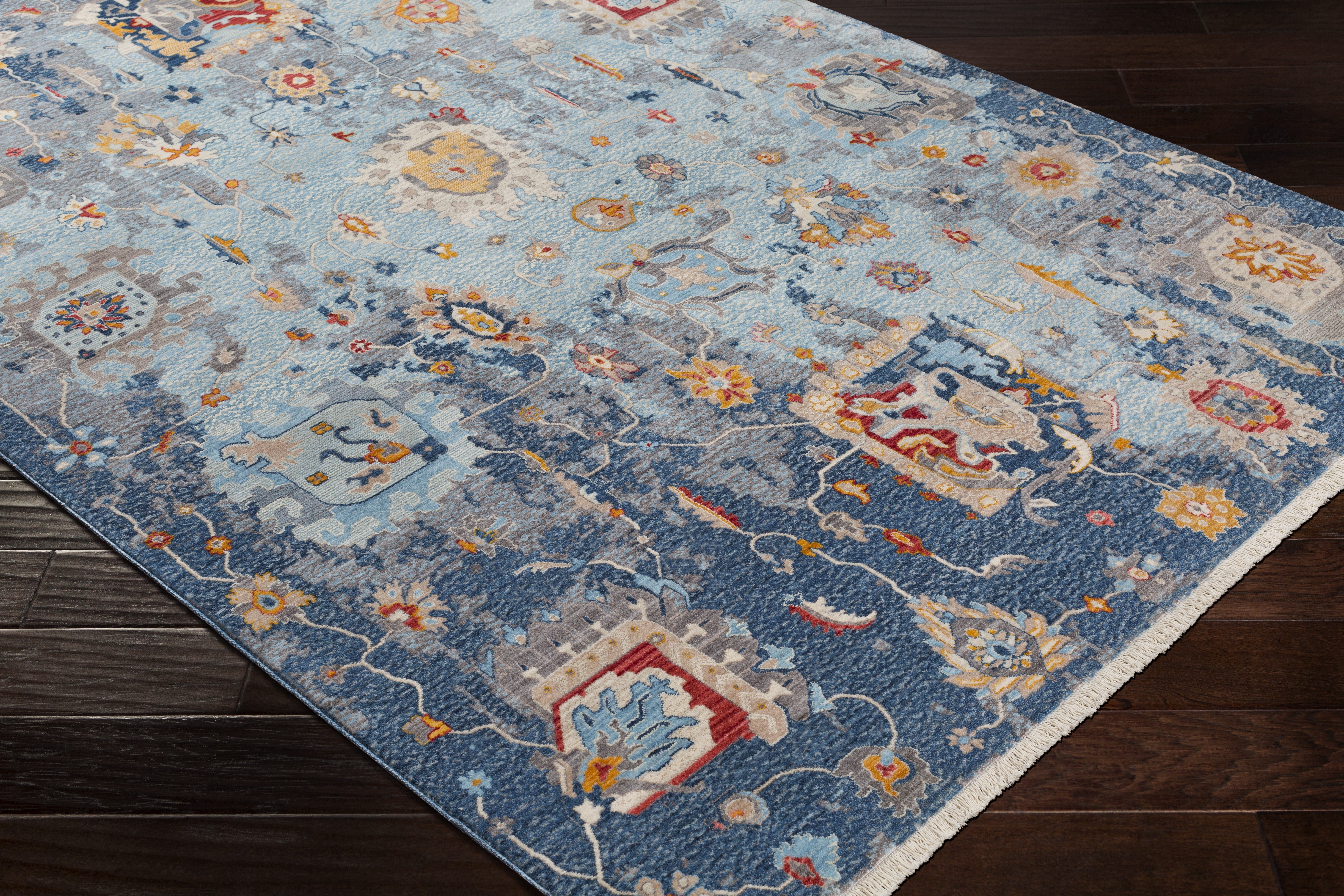 Ephesians Blue Indoor 9' x 12'10" Machine Woven Rug - Image 7