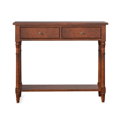 35.4" Wood Console Table With 2-drawer, Vintage Sofa Table With Storage For Living Room Entryway Hallway - Image 0