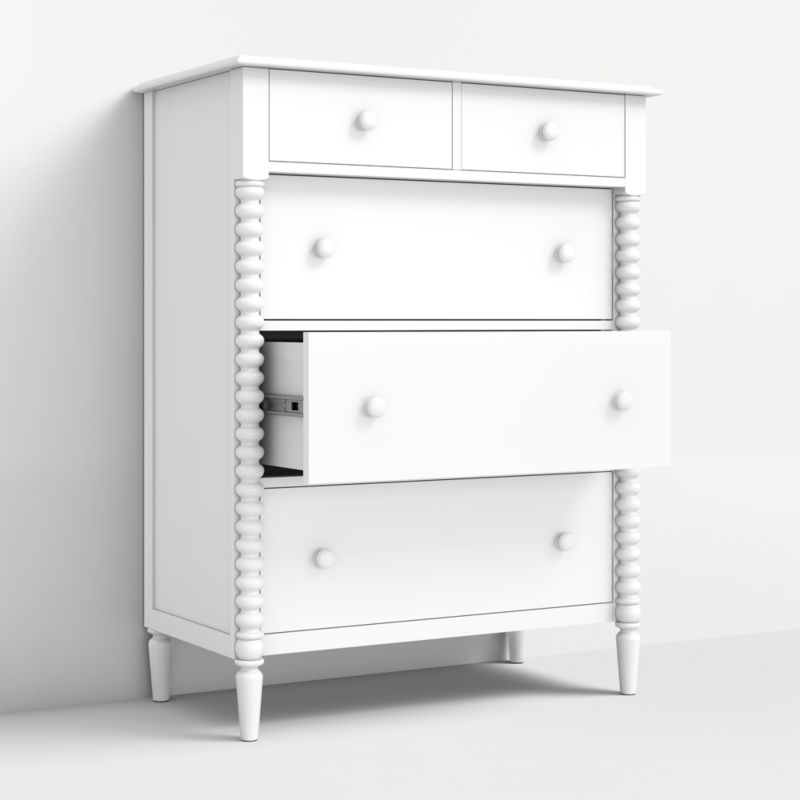 Jenny Lind White Wood Tall 7-Drawer Kids Dresser - Image 2
