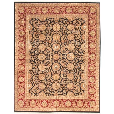 One-of-a-Kind Hand-Knotted New Age Agra Jaipur Black 11'10" x 14'11" Wool Area Rug - Image 0