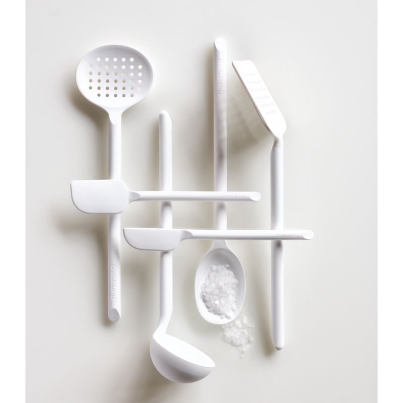 Crate & Barrel White Silicone Slotted Spoon - Image 5