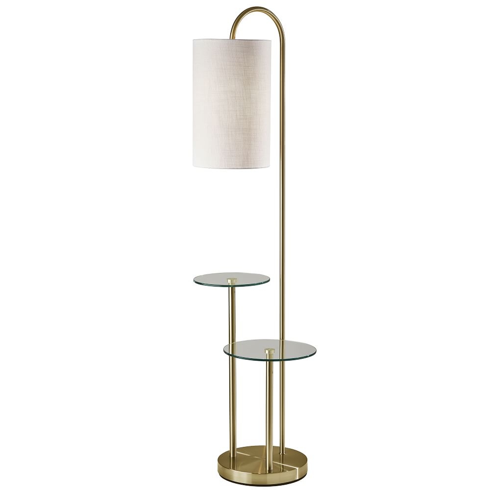 Deco Shelf Floor Lamp, Antique Brass - Image 0