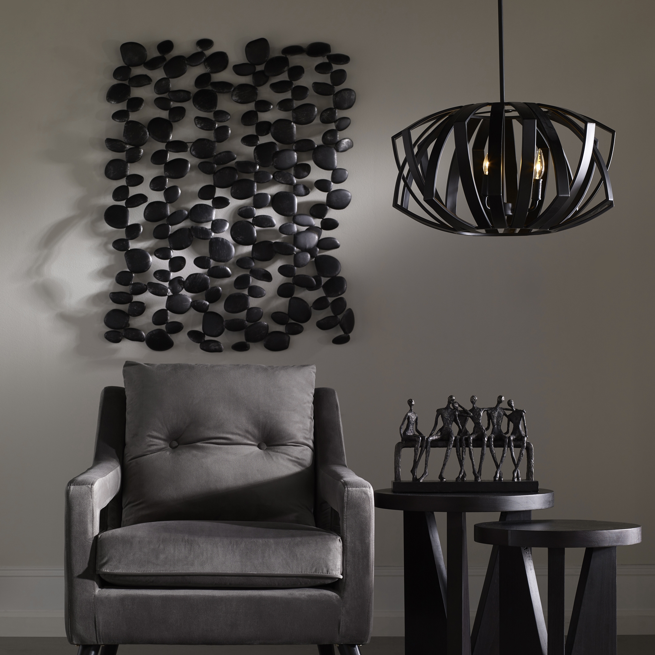 Skipping Stones Forged Iron Wall Art - Image 1