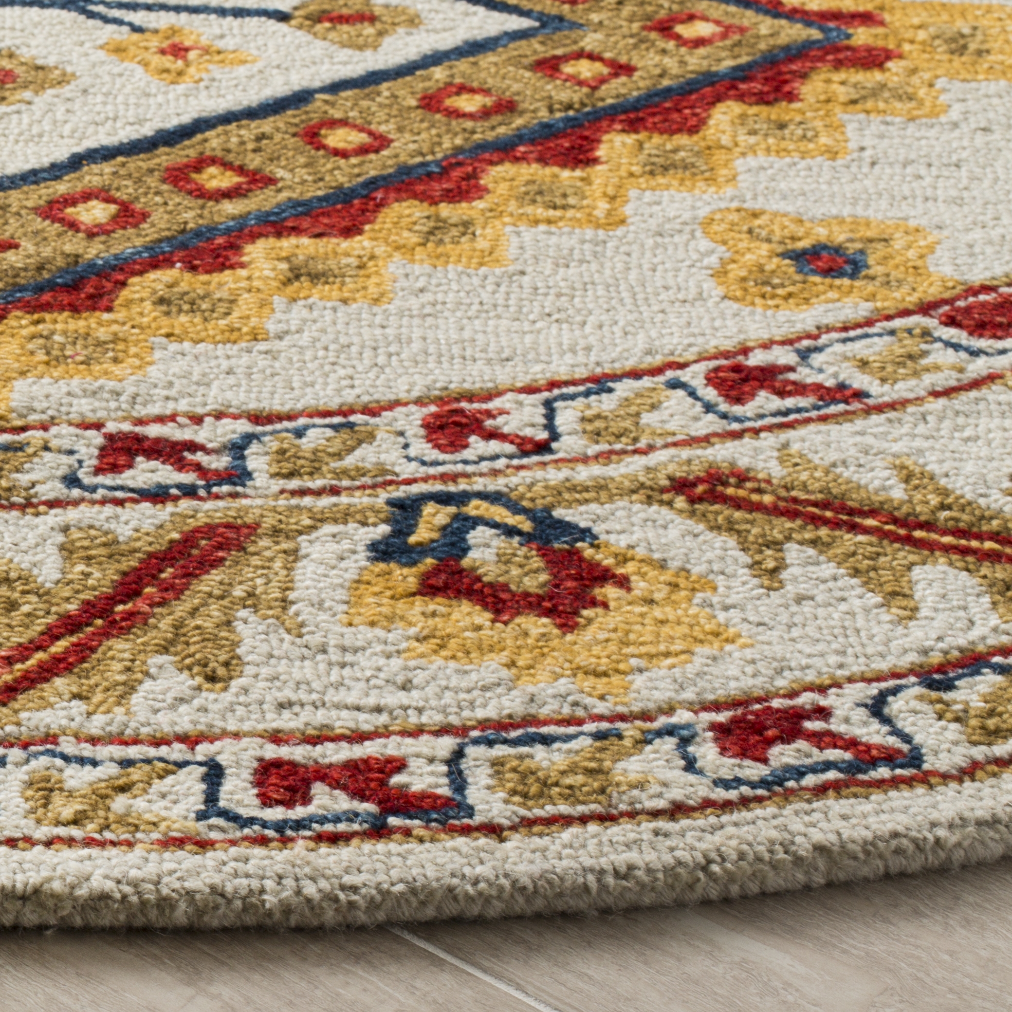 Arlo Home Hand Tufted Area Rug, APN706A, Ivory/Multi,  7' X 7' Round - Image 2