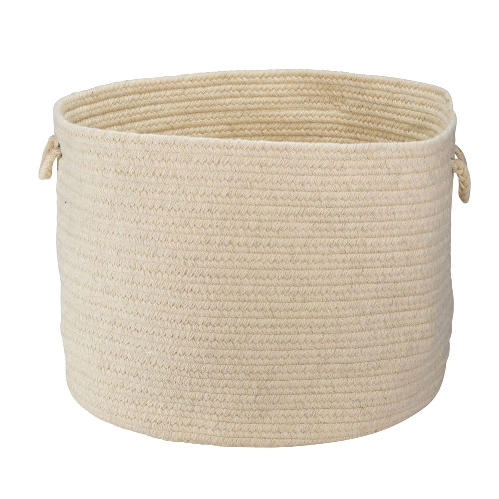 Natural Wool Basket, Natural, Extra Large, 20"D x 16"H - Image 0