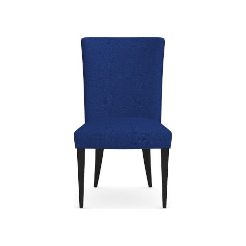 Trevor Side Chair, Standard, Perennials Performance Basketweave, Denim, Ebony Leg - Image 0