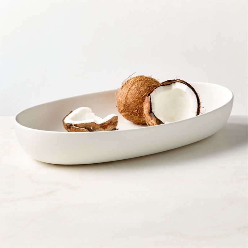 Mori Matte White Oval Serving Bowl Extra Large - Image 2
