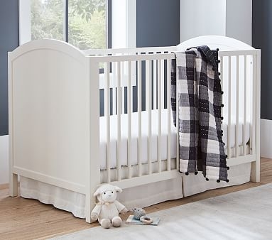 Austen Convertible Crib & PBK Lullaby Crib Mattress Set, Simply White, In-Home Delivery - Image 1