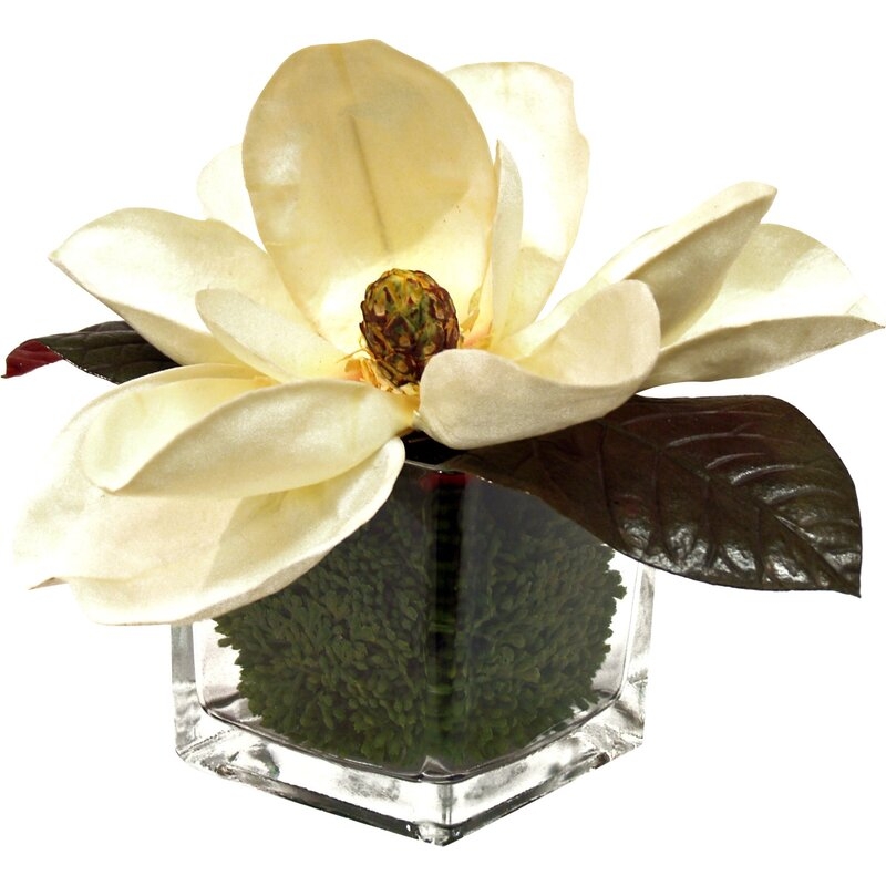Faux Cream Magnolia in Vase - Image 0
