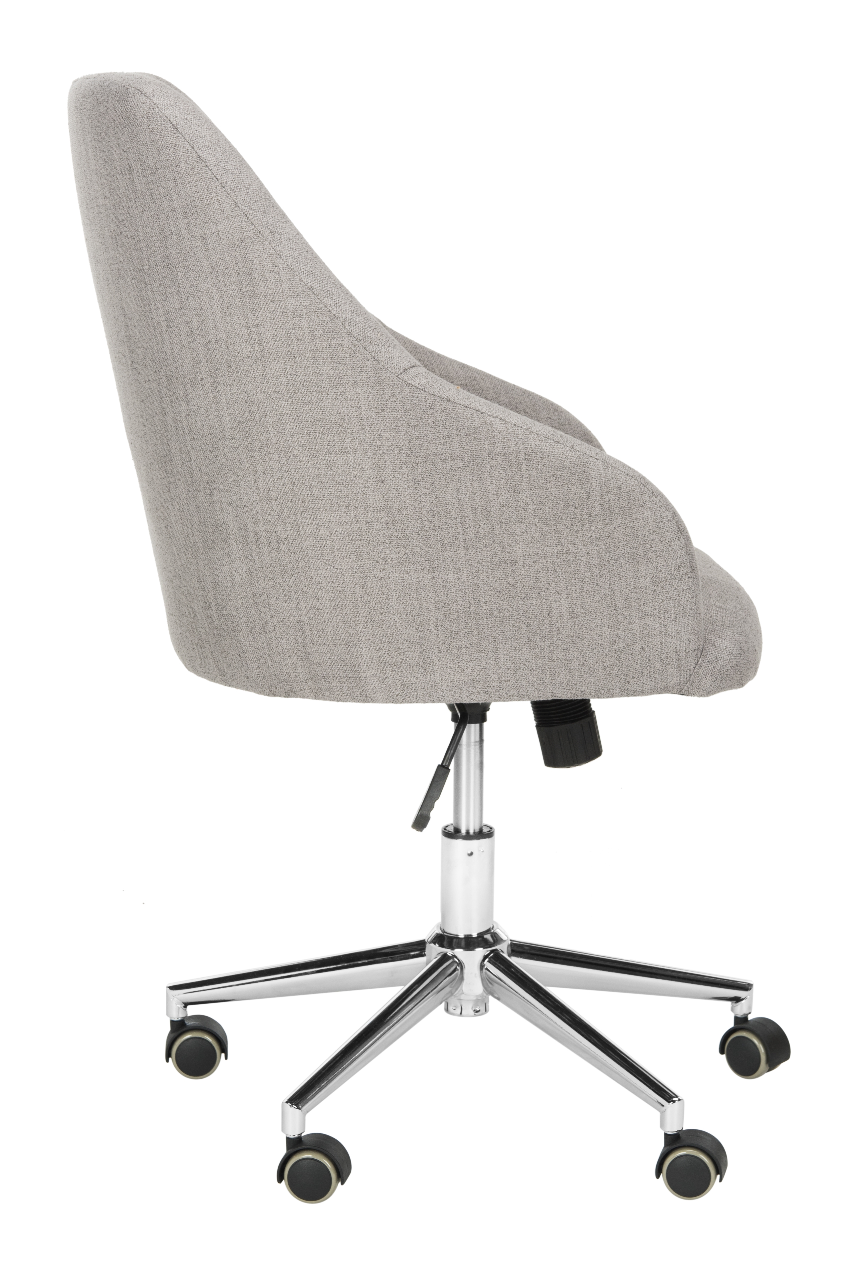 Adrienne Linen Chrome Leg Swivel Office Chair - Grey/Chrome - Safavieh - Image 1