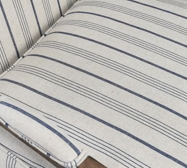 Salisbury Upholstered Armchair, Blue Stripe - Image 1