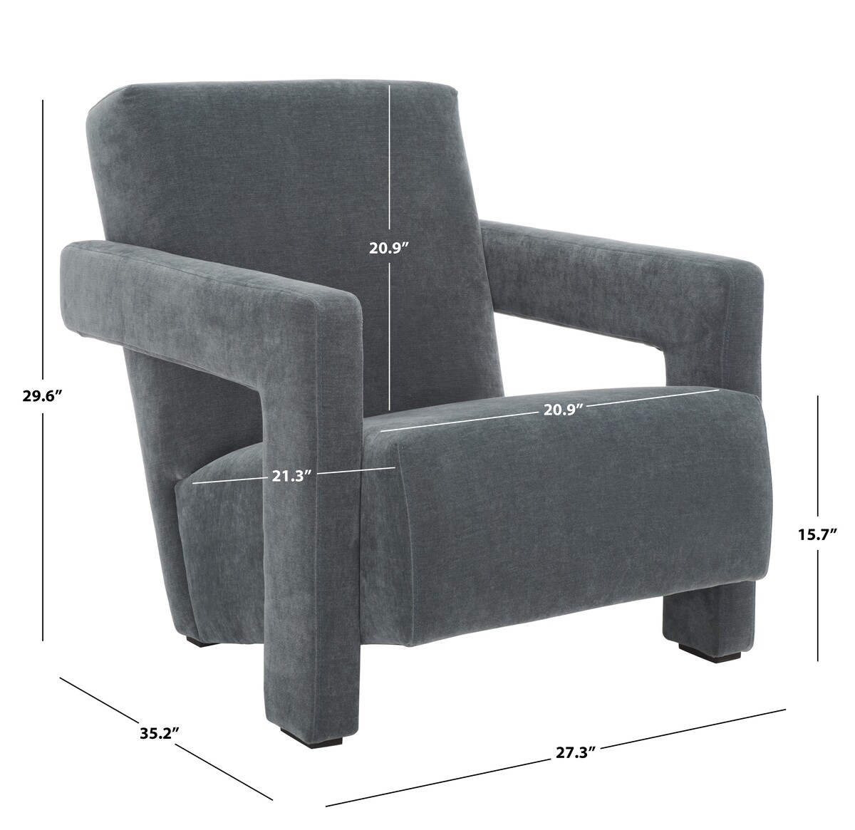Taylor Modern Velvet Accent Chair - Navy - Image 6