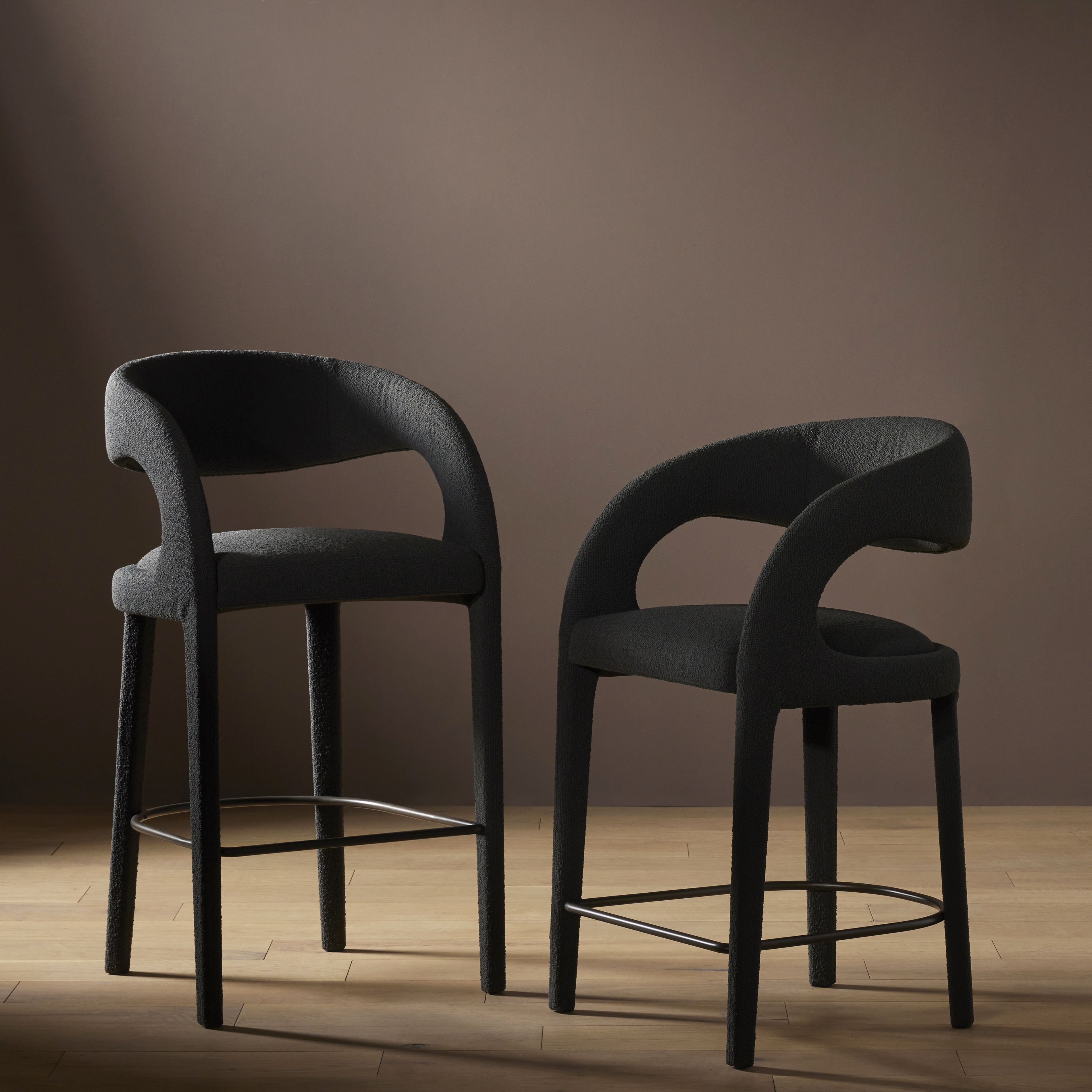 Hawkins Bar + Counter Stool - FIQA Boucle Charcoal - Image 11