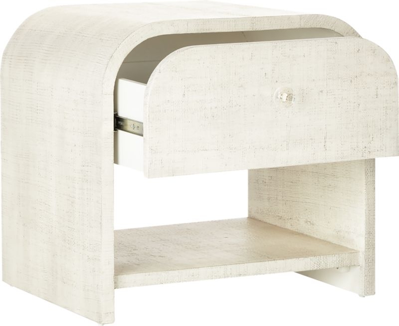 Archer Lacquered Linen Nightstand - Image 4