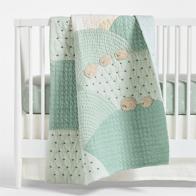Counting Sheep Organic Cotton Baby Crib Quilt - Image 0