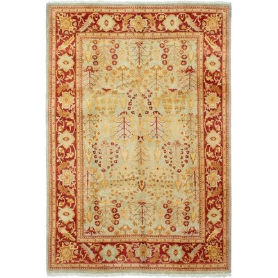 One-of-a-Kind Kali Hand-Knotted Beige/Red 6' x 8'10" Wool Area Rug - Image 0