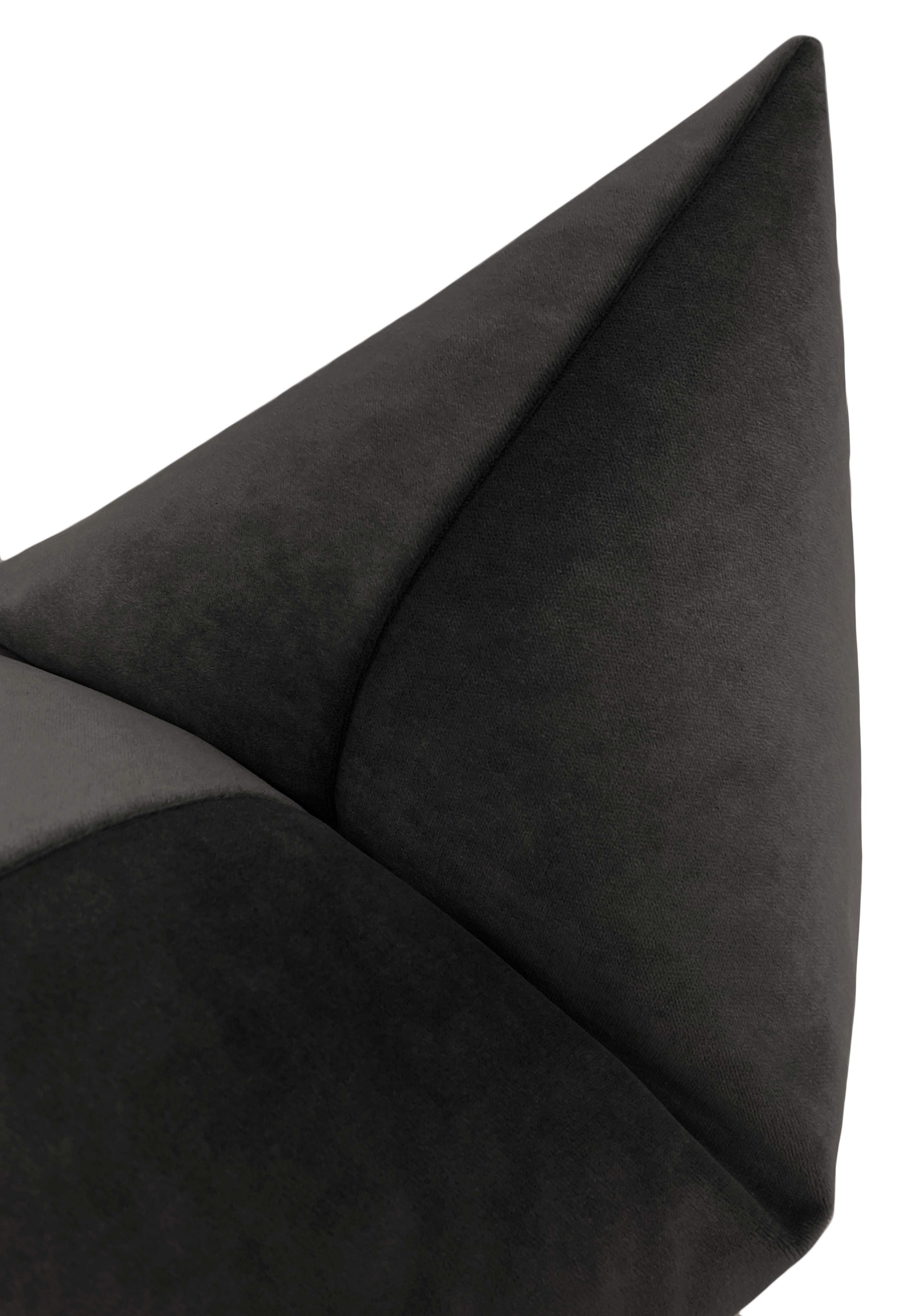 SOCIETY VELVET // GRAPHITE + FRINGE - 22" X 22" / Bone Fringe - Image 5