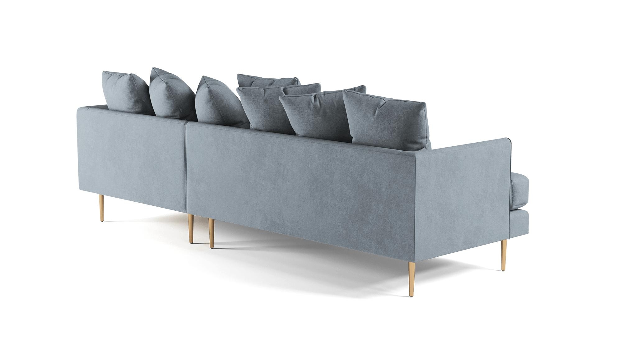 Gray Aime Mid Century Modern Sectional - Synergy Pewter - Left - Image 3