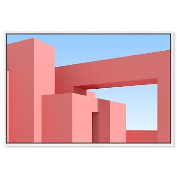 Oliver Gal Architecture Geo 36x24 Pink Framed Art - Image 0
