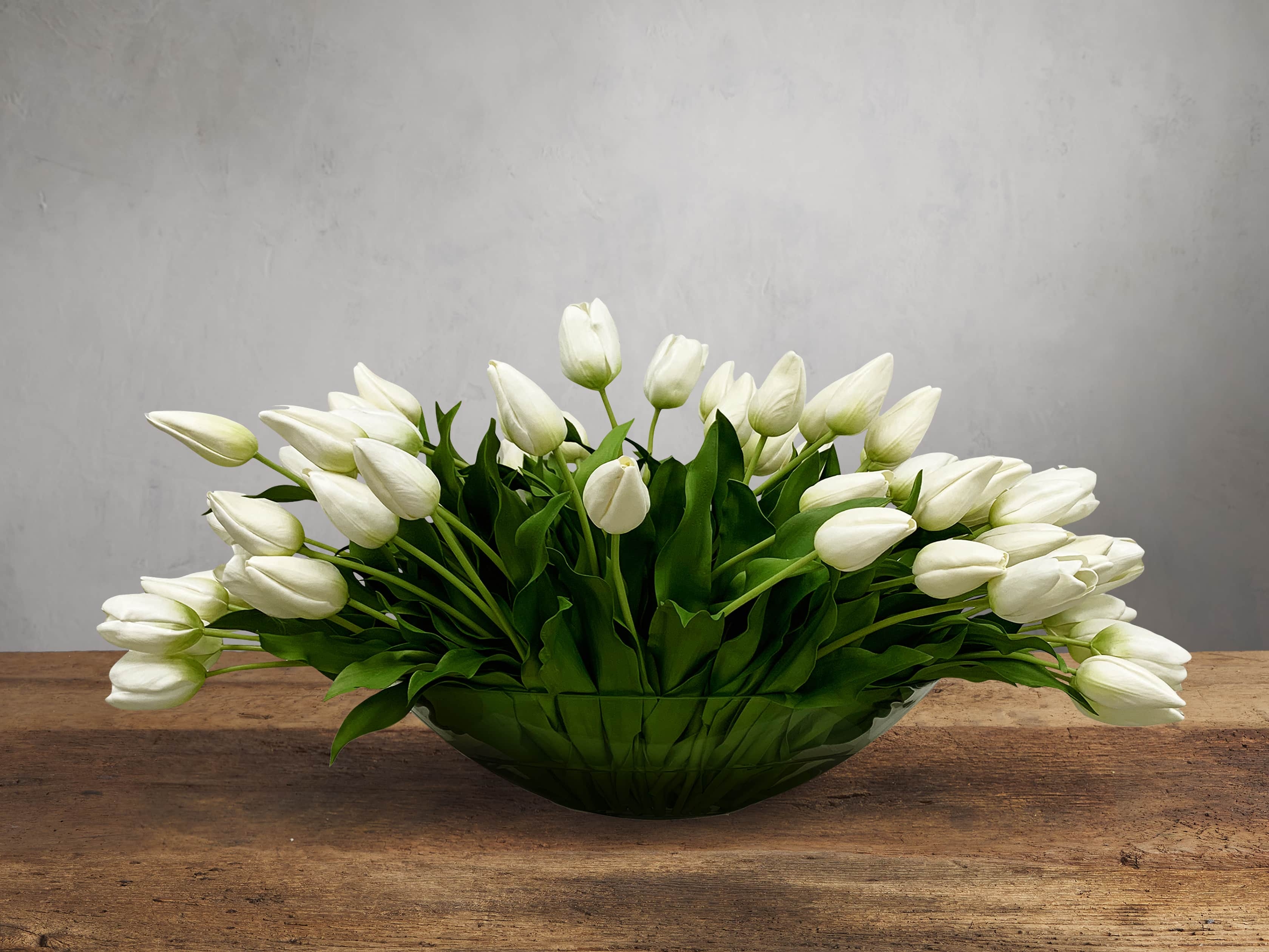 Faux Bountiful White Tulips in Vase - Image 0