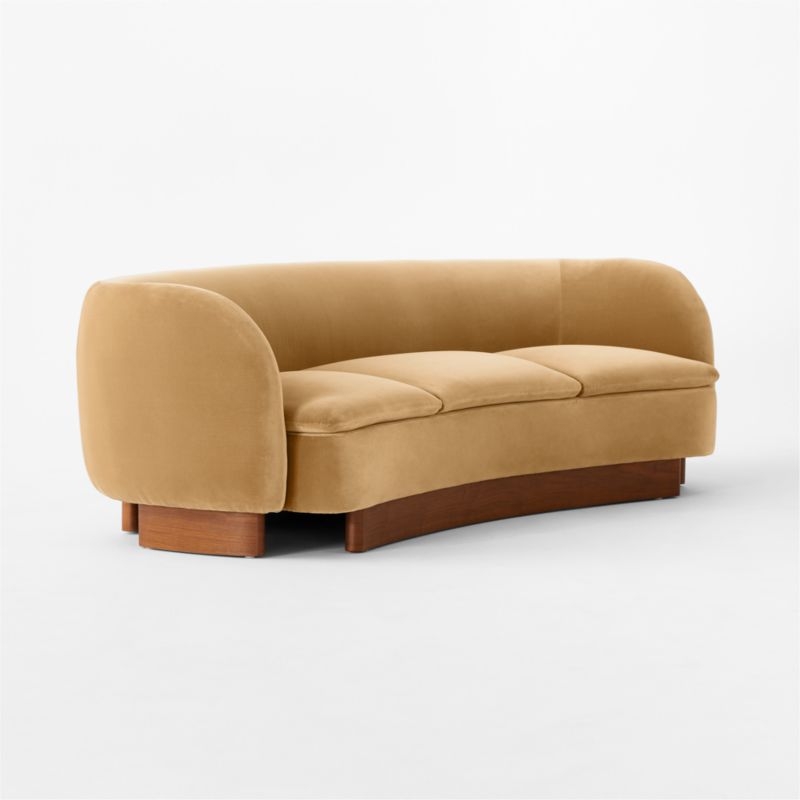 Muir Camel Velvet Curved Sofa by Lawson-Fenning - Image 3