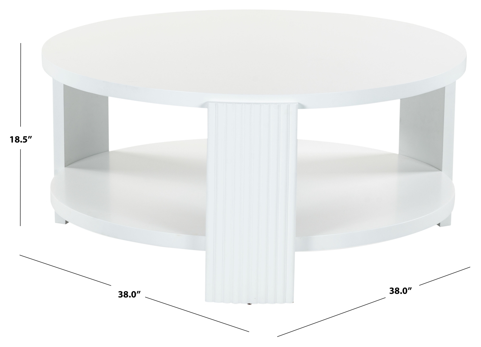 Liabella Round Wood Accent Table - White - Image 4