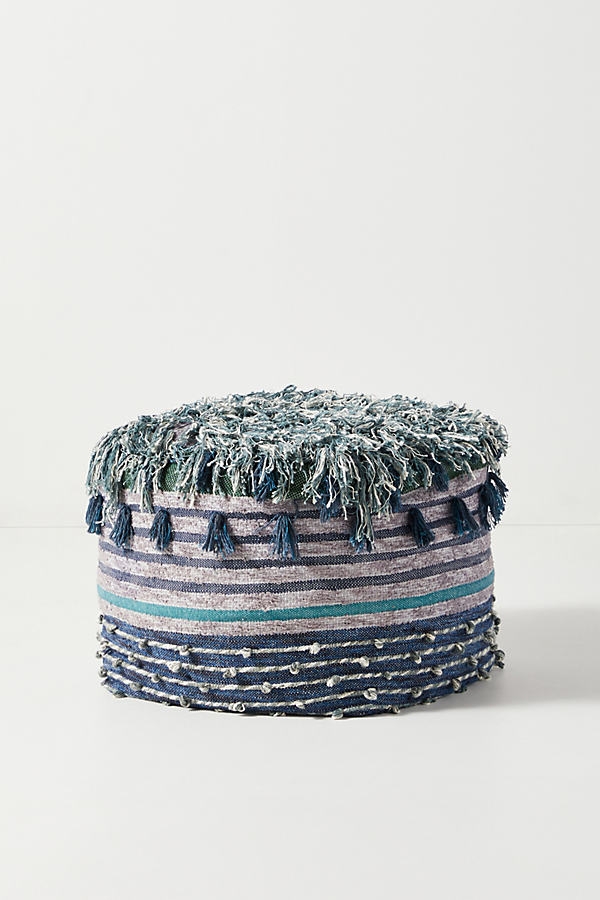 All Roads Issoire Pouf By All Roads Design in Blue - Image 0