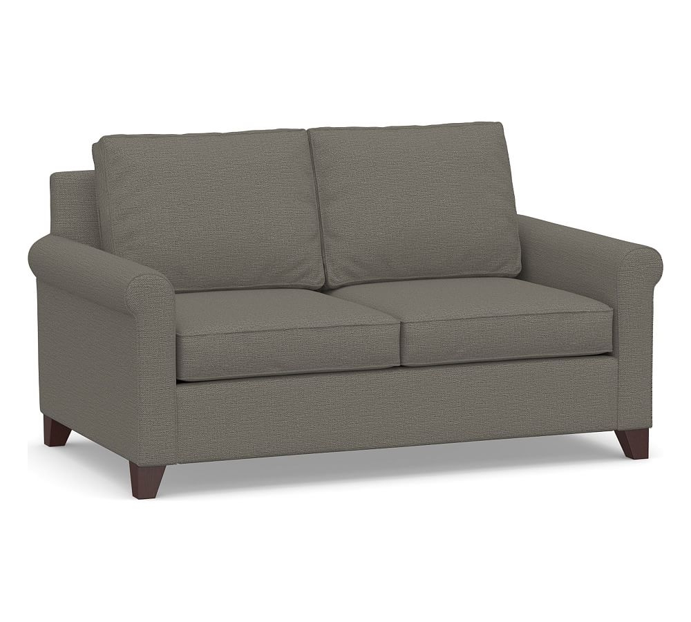 Cameron Roll Arm Upholstered Deep Seat 70" Loveseat, Polyester Wrapped Cushions, Chunky Basketweave Metal - Image 0