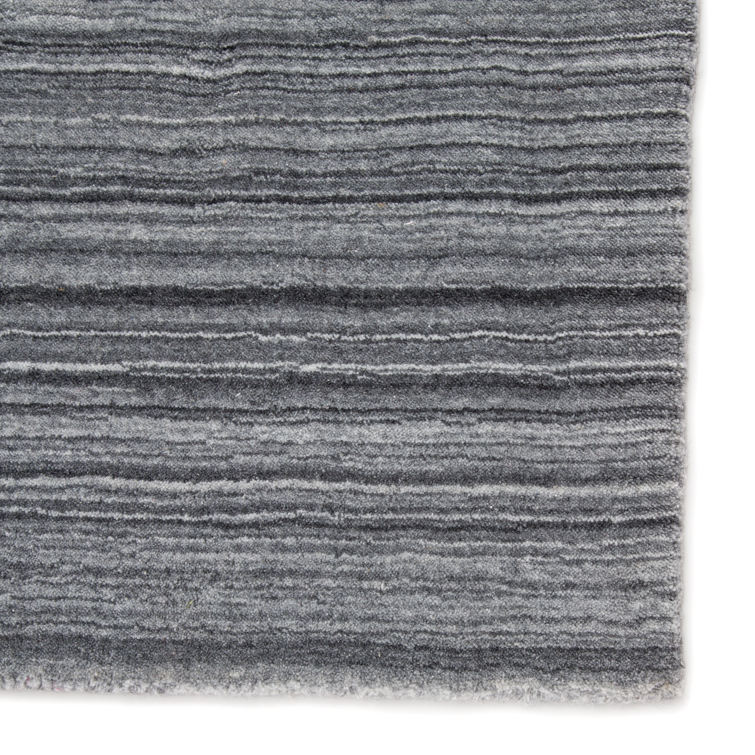 Tundra Handmade Solid Dark Gray/ Silver Area Rug (9'X12') - Image 3