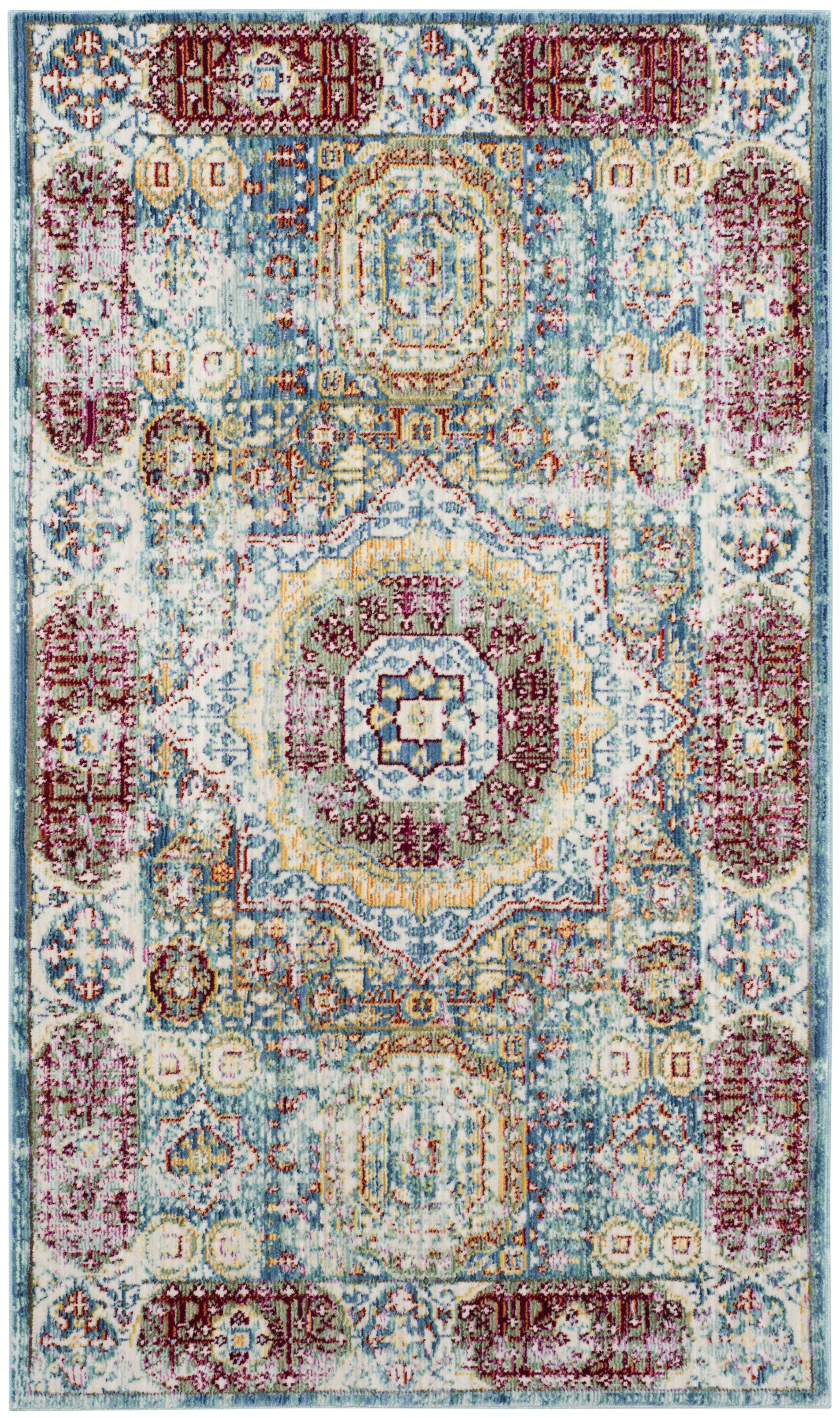 Arlo Home Woven Area Rug, VAL111M, Blue/Multi,  4' X 6' - Image 0