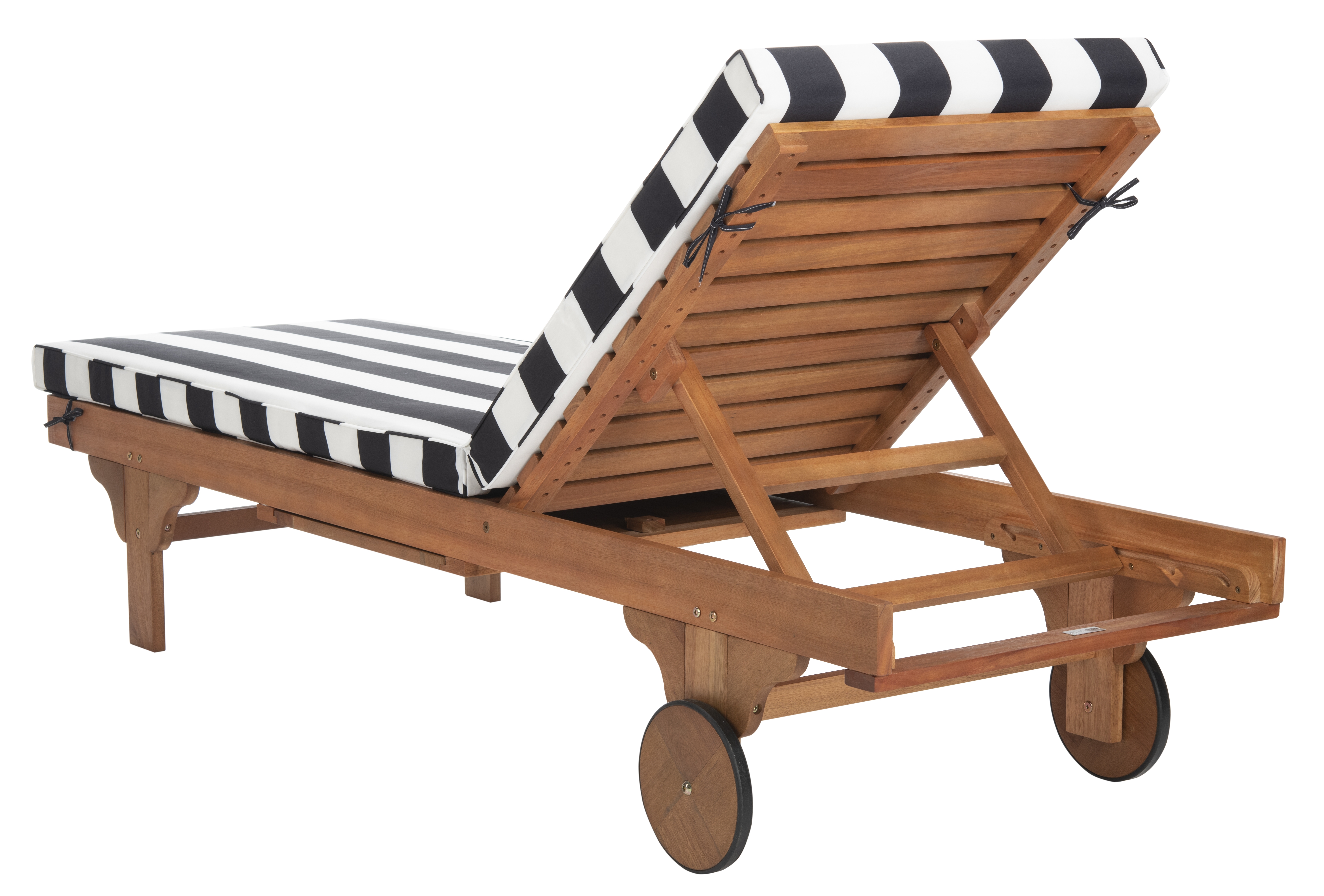 Newport Chaise Lounge Chair With Side Table, Black & White - Image 2