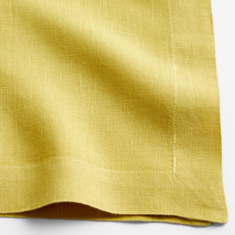 Marin Olive Yellow EUROPEAN FLAX ™-Certified Linen Napkin - Image 1