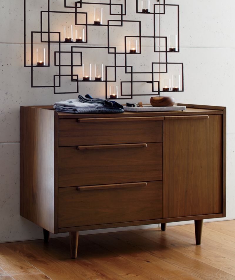 Tate 45.5" Walnut 3-Drawer Dresser - Image 1