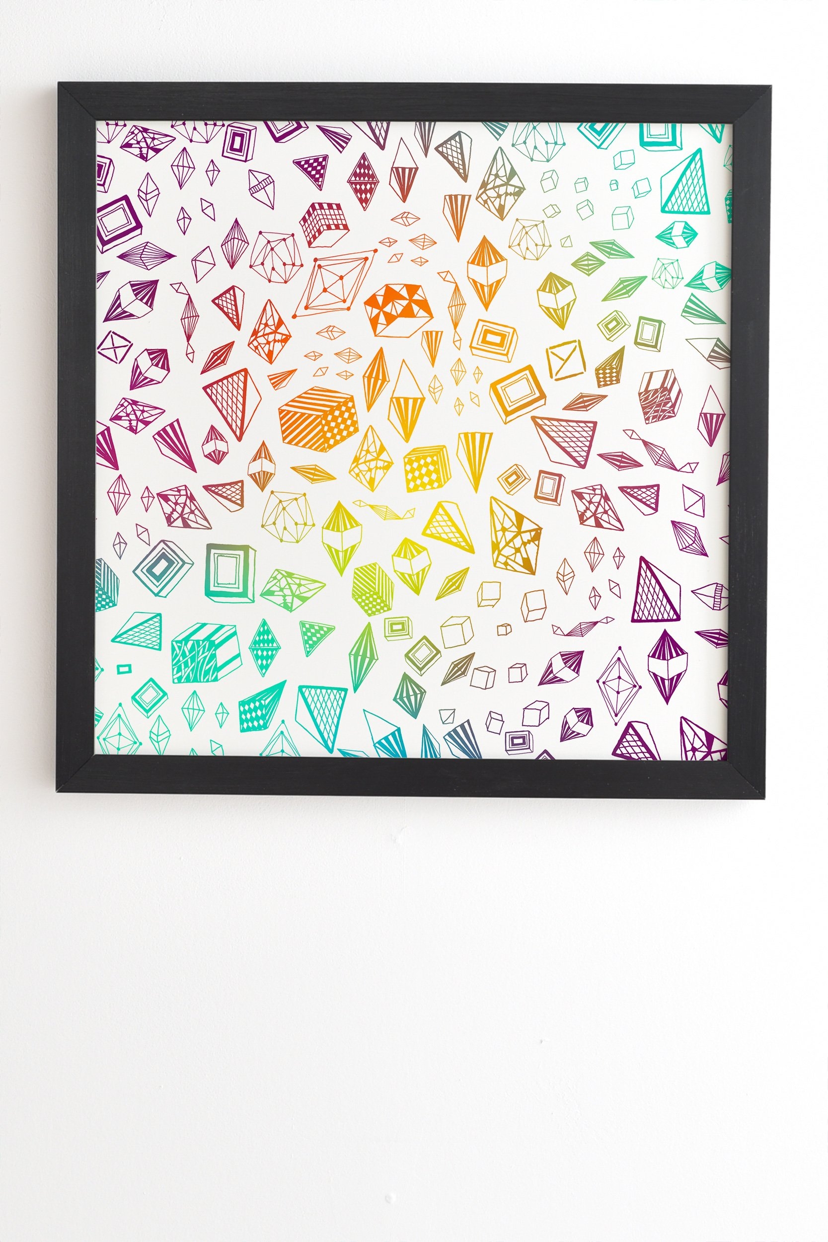 Iveta Abolina Colorful Crystals Black Framed Wall Art - 20" x 20" - Image 1