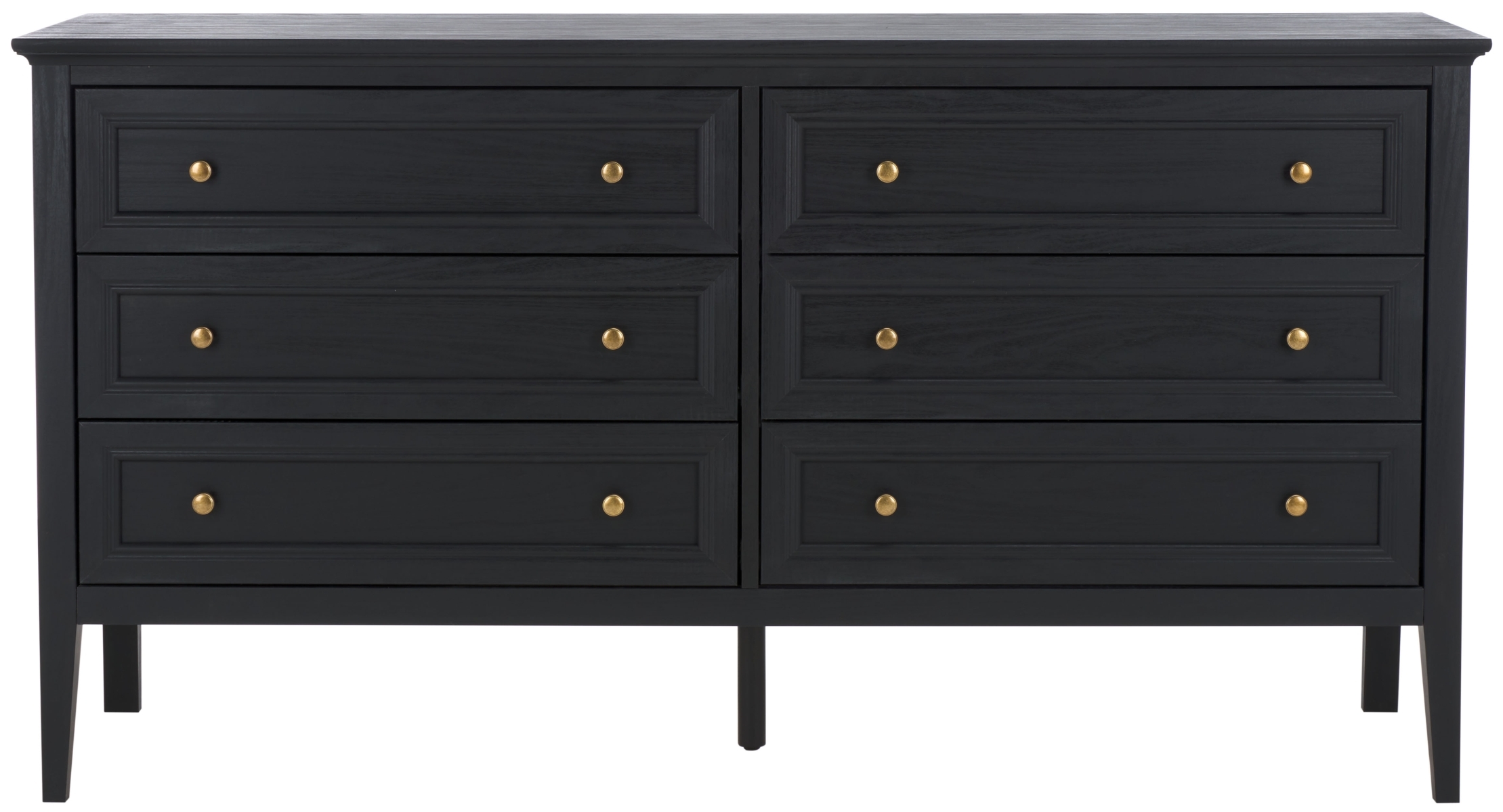Sondra 6 Drawer Dresser - Black/Gold - Image 0