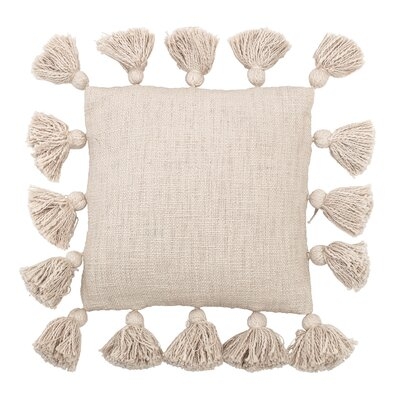 Cotton Throw Pillow with Tassels - Image 0
