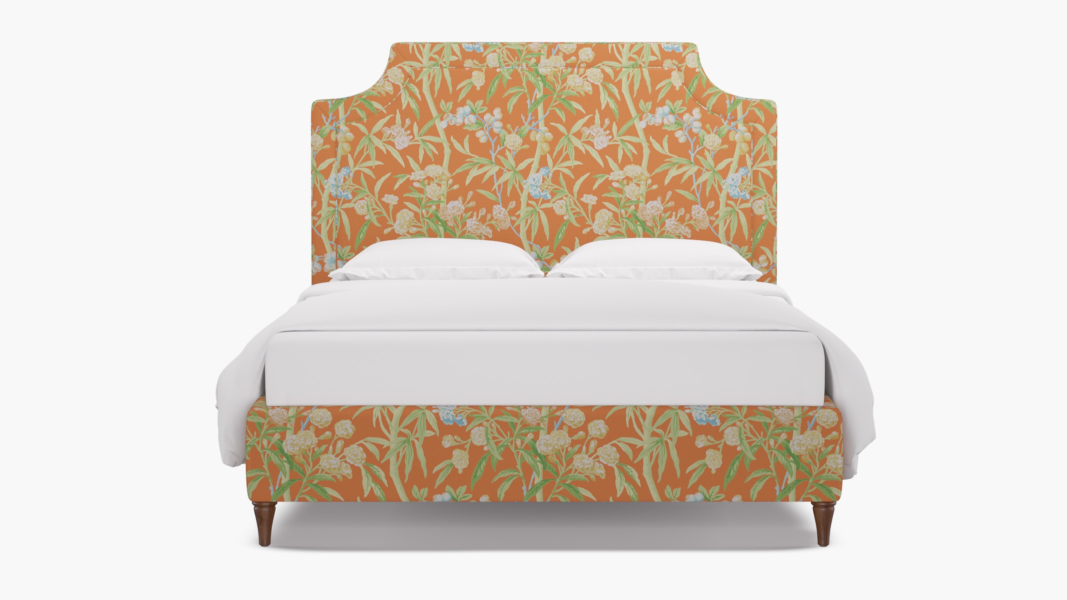 Deco Bed, Mandarin Lanai, Walnut Decorative Tapered Leg, King - Image 0