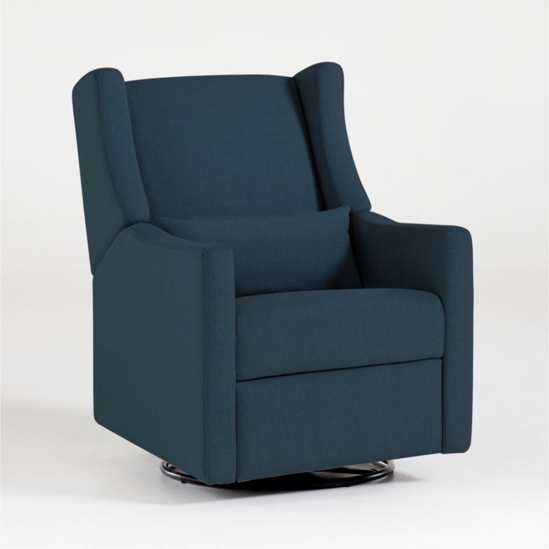 Babyletto Kiwi Navy Power Recliner & Swivel Glider in Eco-Performance Fabric - Image 3