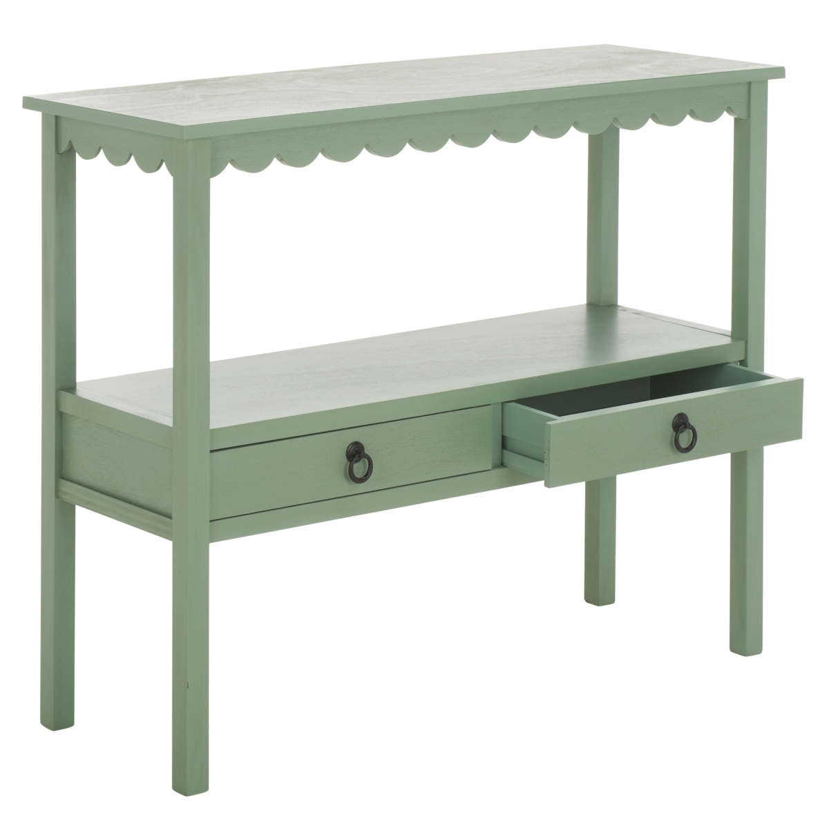 Haven Lower 2 Drawer Console - Sage Green - Image 5