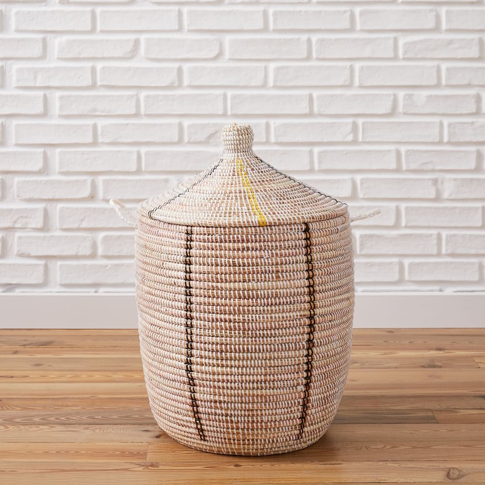 Mbare Graphic Basket, White, Medium - Image 0