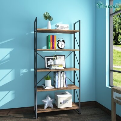 62.2" H x 23.6" W Iron Etagere Bookcase - Image 0