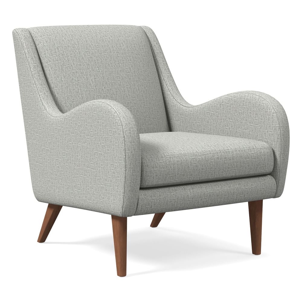 Sebastian Chair, Poly, Deco Weave, Pearl Gray, Pecan - Image 0